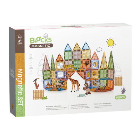 Jucării și Jocuri pentru copii - Joc magnetic Diamond La Zoo - 92 piese (7.5 cm)