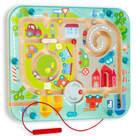 Jucării și Jocuri pentru copii - Joc Magnetic Labirintul Orasului HABA, Placa Senzoriala Educativa, Varsta 2-5 Ani
