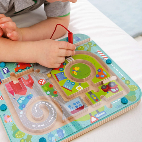 Joc Magnetic Labirintul Orasului HABA, Placa Senzoriala Educativa, Varsta 2-5 Ani [3]