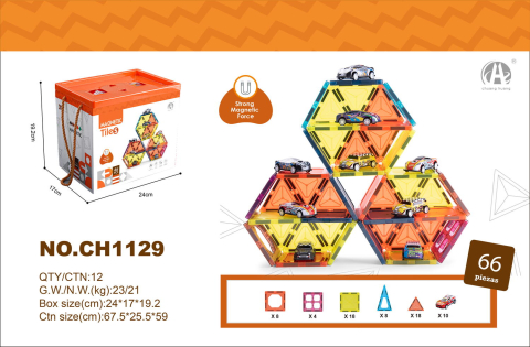 Joc magnetic - Parcarea masinutelor 66 piese (7.5 cm) [2]