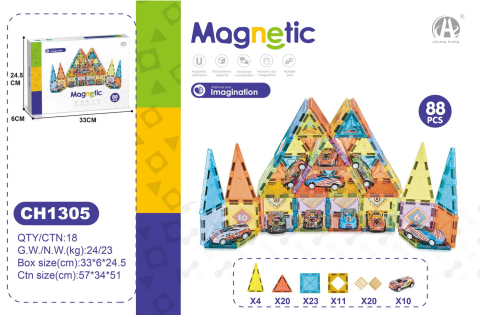 Joc magnetic - Parcarea masinutelor 88 piese (5.5 cm) [2]