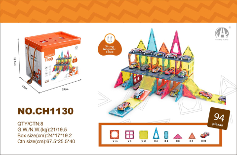 Joc magnetic - Parcarea masinutelor 94 piese (7.5 cm) [2]