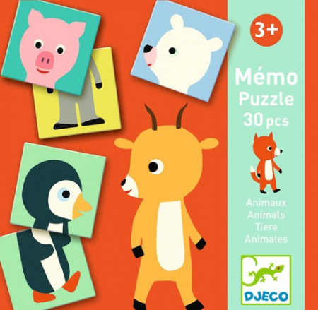 Jucării și Jocuri pentru copii - Joc Memo Animo, Joc puzzle de memorie si potrivire imagini, Djeco