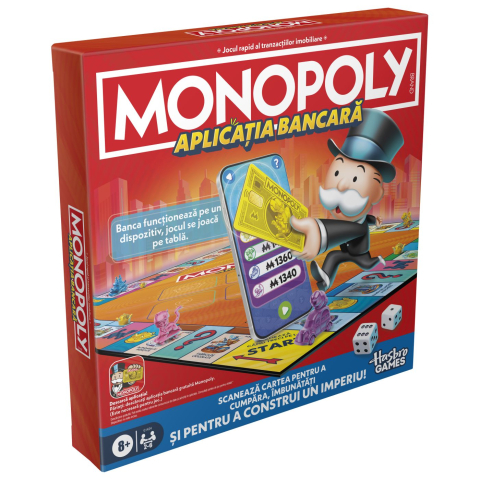 Jucării și Jocuri pentru copii - Joc monopoly aplicatia bancara in limba romana copii varsta 8 ani - +15 ani