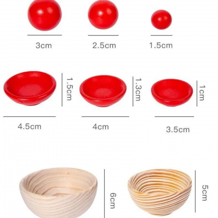 Joc motricitate, Montessori, bile colorate din lemn - Micostore.ro [6]