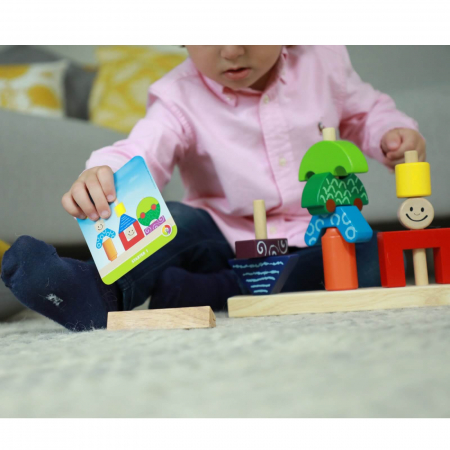 Joc educativ din lemn ⭐ Day and Night Puzzle, Smart Games [5]