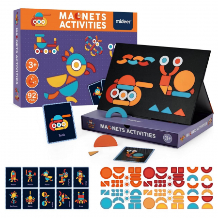 Jocuri și Jucării Magnetice - Joc Puzzle cu Magnet si Activitati Copii - Jucarii Premium MiDeer