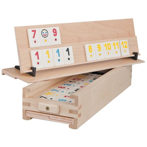 Jucării și Jocuri pentru copii - Joc remi clasic, din lemn masiv, fabricat in Romania, calitate premium