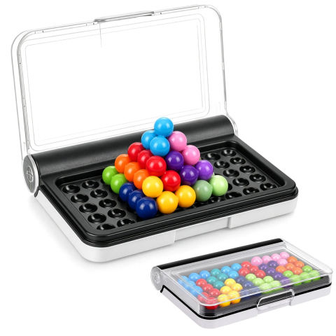 Jucării și Jocuri pentru copii - Joc Smart IQ Pyramid Game, de logica, 120 provocari, 5 niveluri dificultate, 6 ani+