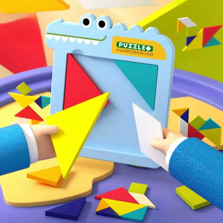 Lichidare stoc - Totul la 9.90 Lei - Joc Tangram cu 7 Piese din Plastic - Micostore.ro