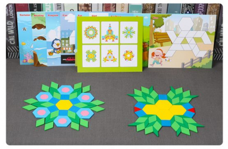 Tangram din Lemn – Joc Educativ 250 Piese + Planse pentru Modele [3]