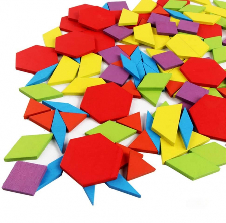 Joc Tangram,❤️ Puzzle Lemn Tangram cu 155 piese. [7]