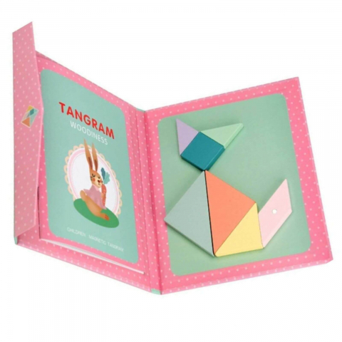 Jucării și Jocuri pentru copii - Carte Magnetica Tangram pentru copii, 48 de modele