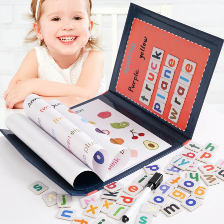 Jucării și Jocuri pentru copii - Carte Puzzle ⭐ cu Litere Magnetice, Joc de cuvinte.