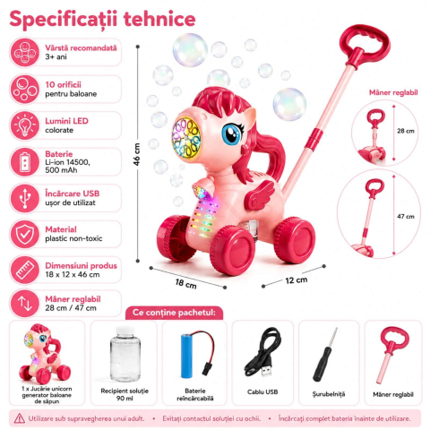 Jucarie Aparat de Facut Baloane Spun, Incarcare USB, Copii [3]