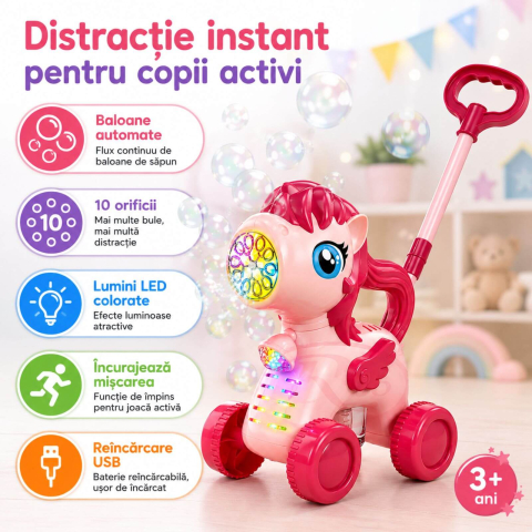 Jucarie Aparat de Facut Baloane Spun, Incarcare USB, Copii [1]