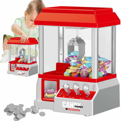 Jucarii de Indemanare, Sortare, Motricitate - Automat prins bomboane copii cu cleste, sunete, 24 jetoane