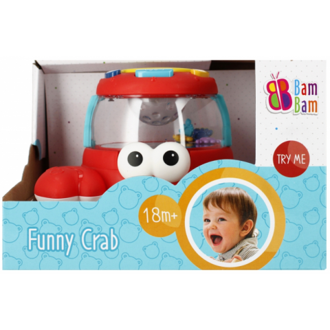 Jucării și Jocuri pentru copii - Jucarie bebelusi cu sunete - crab interactiv - Bam Bam 515139, 18+ luni