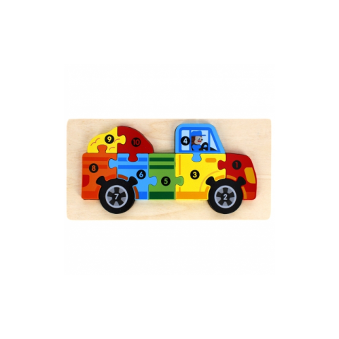 Jucarie bebelusi din lemn - puzzle camion, multicolor - MegaCreative 474356, 18+ luni [1]