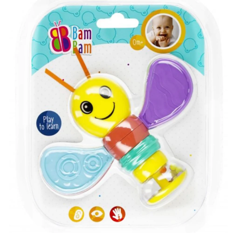 Jucării și Jocuri pentru copii - Jucarie bebelusi zornaitoare - albina - Bam Bam 515060, 0+ luni