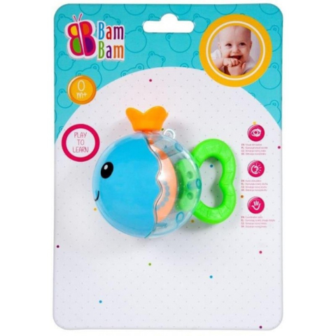 Jucării și Jocuri pentru copii - Jucarie bebelusi zornaitoare - pestisor - Bam Bam 414265, 0+ luni