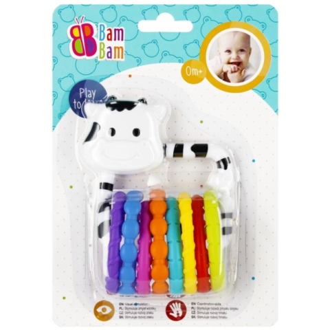 Jucarie bebelusi zornaitoare - vacuta cu inele - Bam Bam 515053, 0+ luni [1]