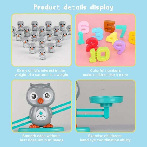 Jucarie Bufnita Balanta Matematica – Set STEM 65 Piese, Invatam Numerele, 3-5 ani [6]