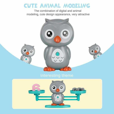 Jucarie Bufnita Balanta Matematica – Set STEM 65 Piese, Invatam Numerele, 3-5 ani [5]