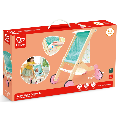 Carucioare, articole transport - Jucarie - Carucior pentru papusi Sweet Walks varsta 3 ani+,6 ani+,8 ani+