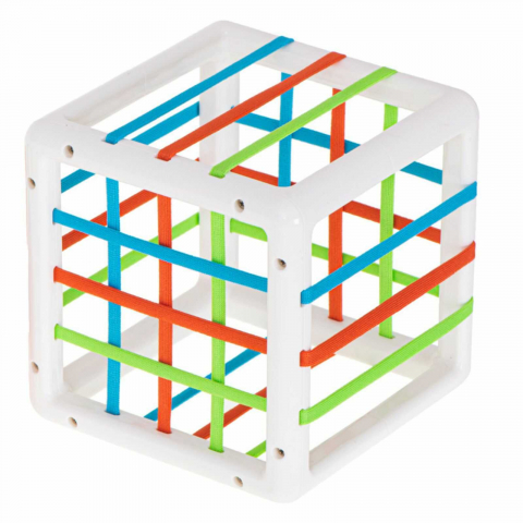 Cub Senzorial Montessori cu Forme si Benzi Elastice, 7 Piese, 12 luni+ [8]