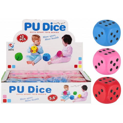 Jucării și Jocuri pentru copii - Jucarie cub zar gumat 8cm, diverse culori, MegaCreative, 545086