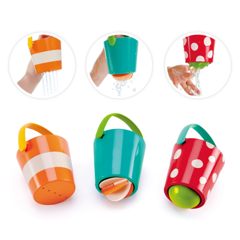 Jucarii de baie copii rezistente la apa - Jucarie de baie - Set de galeti Happy, copii varsta 1 an+,3 ani+