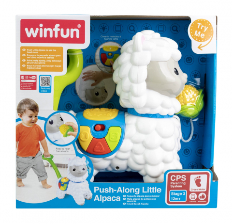 Jucării și Jocuri pentru copii - Jucarie de impins alpaca pentru bebelusi, winfun, varsta de la 1 an la 3 ani