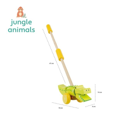 Jucarie de impins crocodil, Orange Tree Toys Baiat, Fata, varsta 1 - 3 ani [1]