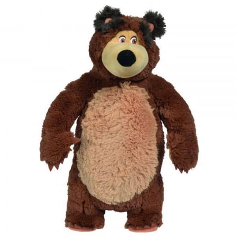Jucării bebeluși - Jucarie de plus Simba Masha and the Bear, Bean Bag Bear 40 cm