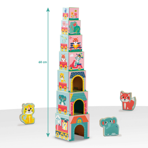 Jucarie de stivuit - Turn cu figurine de animale, copii varsta 1 an+,6 luni+ [3]