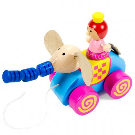 Jucării și Jocuri pentru copii - Jucarie de tras elefant, 1-3 ani