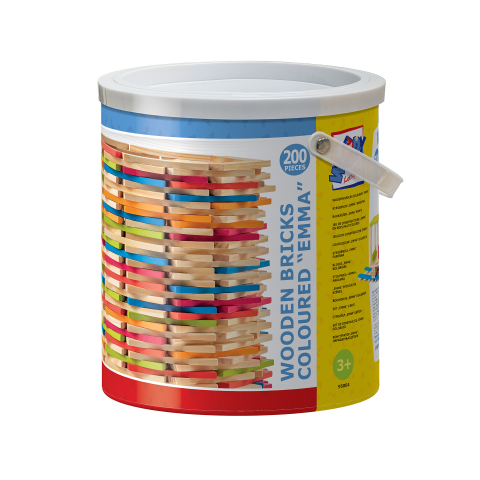 Jucarie din lemn - Caramizi colorate Emma (200 piese), copii varsta 3 ani+,6 ani+,8 ani+ [5]