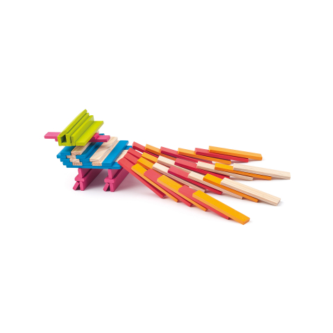 Jucarie din lemn - Caramizi colorate Emma (200 piese), copii varsta 3 ani+,6 ani+,8 ani+ [2]
