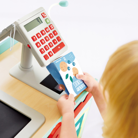 Jucarie din lemn - Carucior rosu de cumparaturi (10 piese), copii varsta 3 ani+,6 ani+,8 ani+ [11]