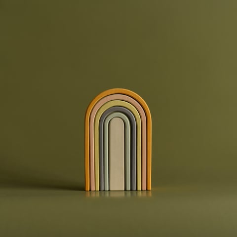 Jucarie din lemn - Curcubeu mini (culori pastel), copii varsta 1 an+ [3]