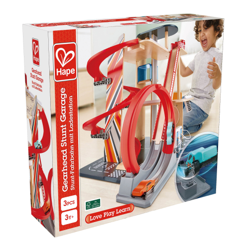 Jucarie din lemn - Garaj cu cascadorii, Gearhead, copii varsta 3 ani+,6 ani+ [7]