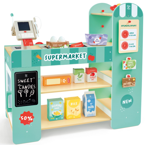 Jucării și Jocuri pentru copii - Jucarie din lemn - Magazin (50 piese), copii varsta 3 ani+,6 ani+,8 ani+