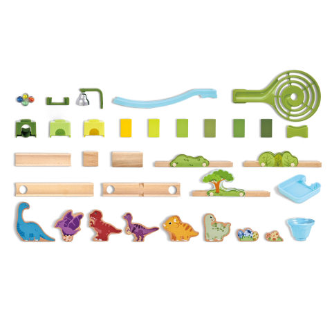 Jucarie din lemn - Marble Run Dino Adventure (131 piese), copii varsta 3 ani+,6 ani+ [2]