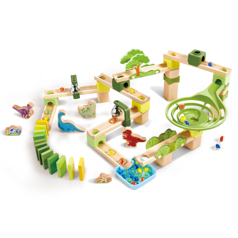 Jucarie din lemn - Marble Run Dino Adventure (131 piese), copii varsta 3 ani+,6 ani+ [3]