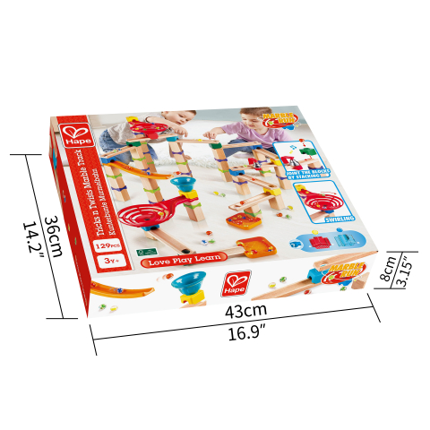 Jucarie din lemn - Marble Run Tricks N Twists (129 piese), copii varsta 3 ani+,6 ani+,8 ani+ [7]