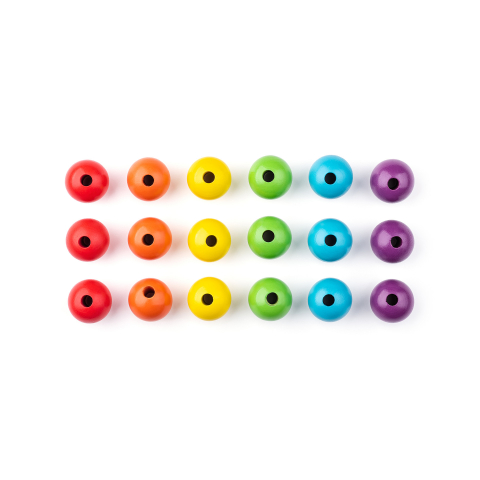 Jucarie din lemn - Margele maxi de insirat (60 piese), copii varsta 2 ani+,6 ani+ [5]