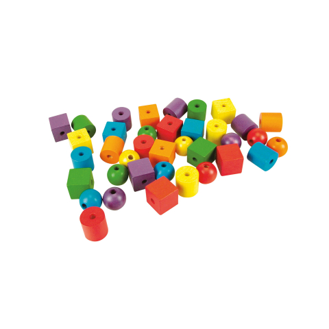 Jucarie din lemn - Margele maxi de insirat (60 piese), copii varsta 2 ani+,6 ani+ [1]