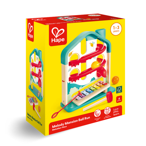 Jucarie din lemn pentru copii - Circuit muzical cu bile, copii varsta 1 an+,3 ani+ [2]