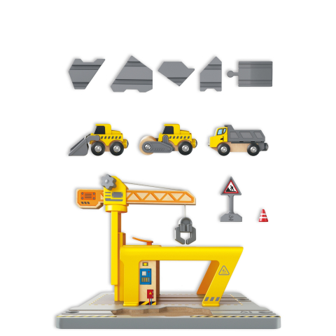 Jucarie din lemn - Set constructii macarale feroviare, copii varsta 3 ani+,6 ani+,8 ani+ [5]